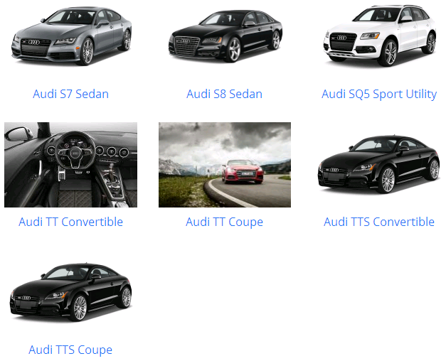 Các dòng xe Audi & mẫu xe Audi từ trước đến nay
