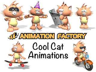 Clipart Image of a Cool Cat Animation Sticker Pack
