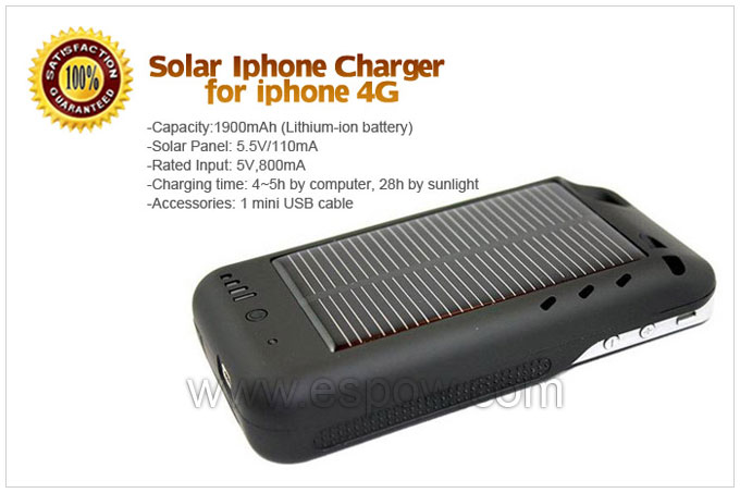 Solar iPhone Charger for iPhone 4G