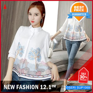 SUP1069B34 Blouse Wanita Motif Bordir Cute Murah BMGShop