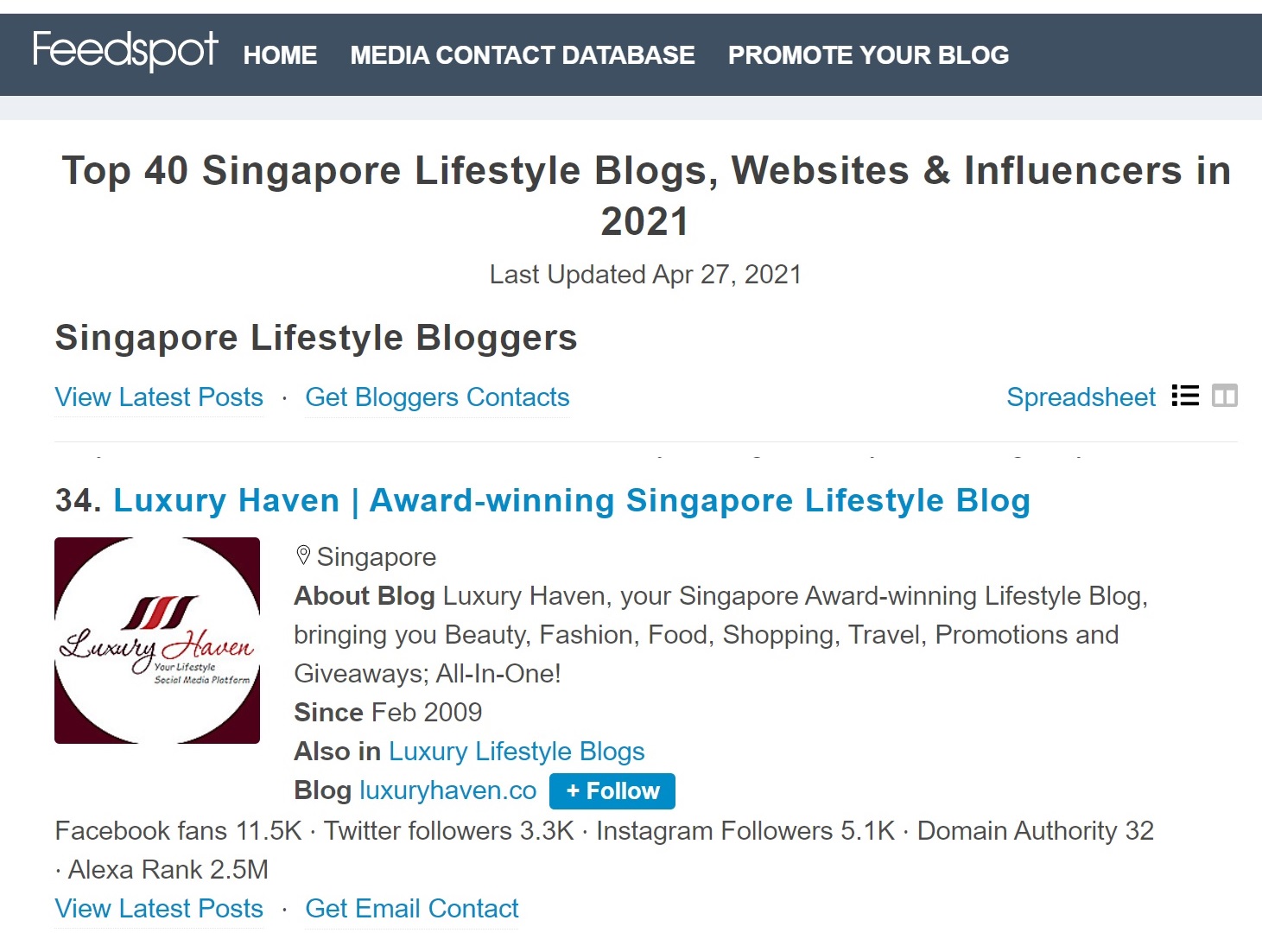Top 40 Singapore Lifestyle Blogs, Websites & Influencers In 2021!