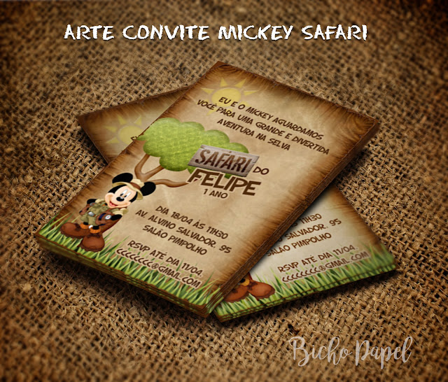 Convite Mickey Safari