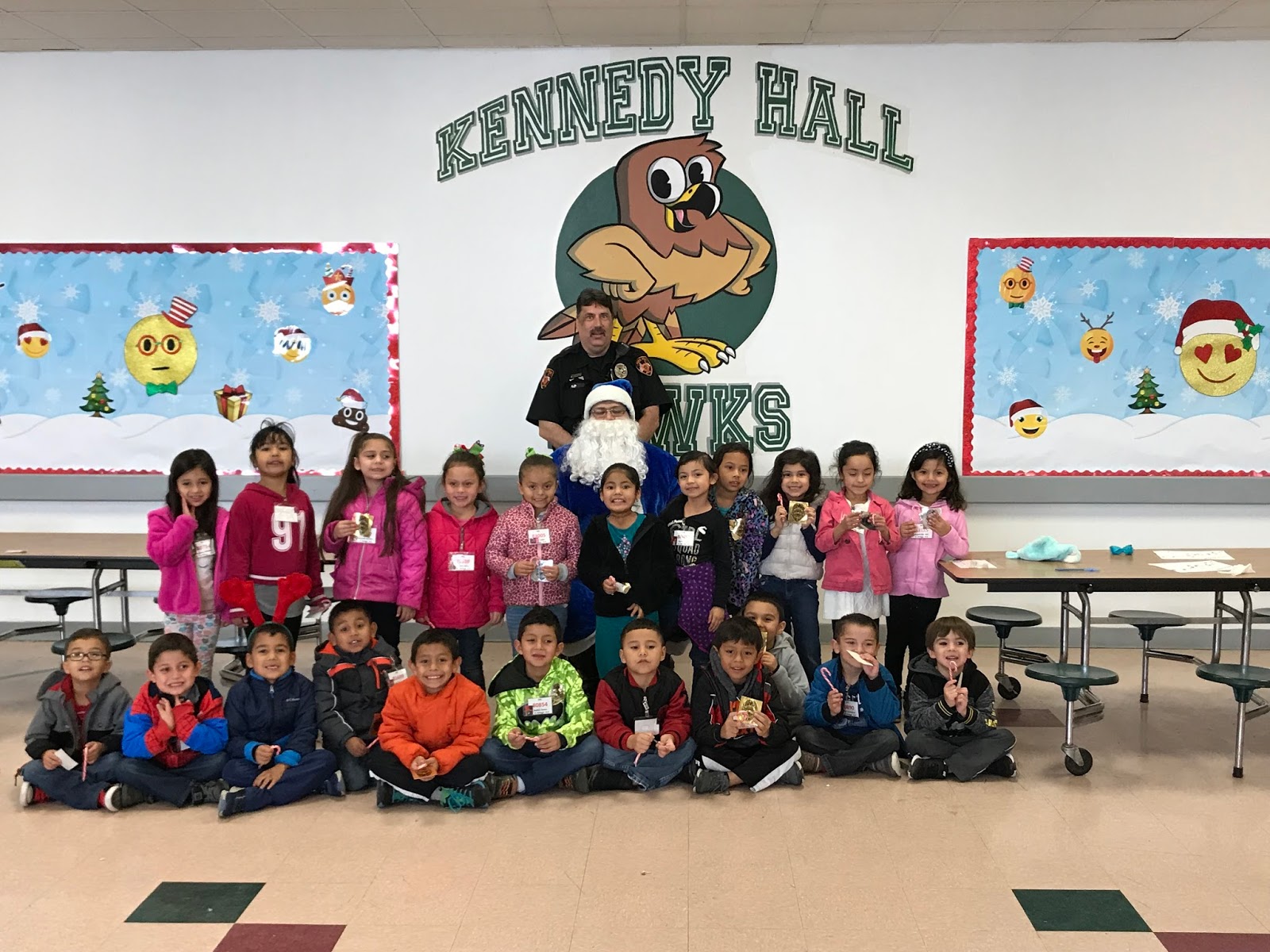 Eagle Pass ISD iVision Blue Santa Visits Kennedy Hall