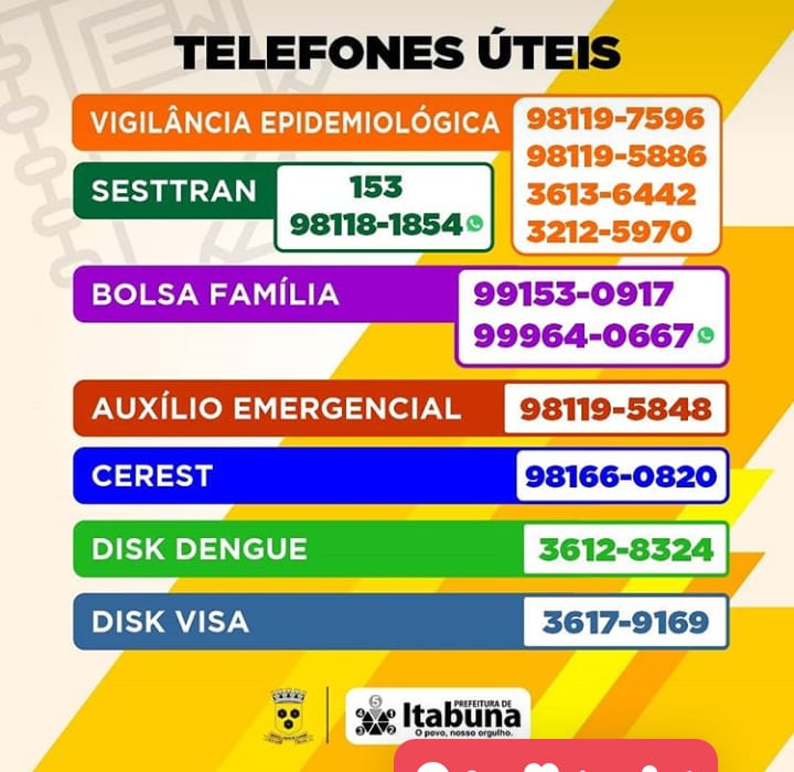 TELEFONES QUE VOCÊ DEVE PRECISAR