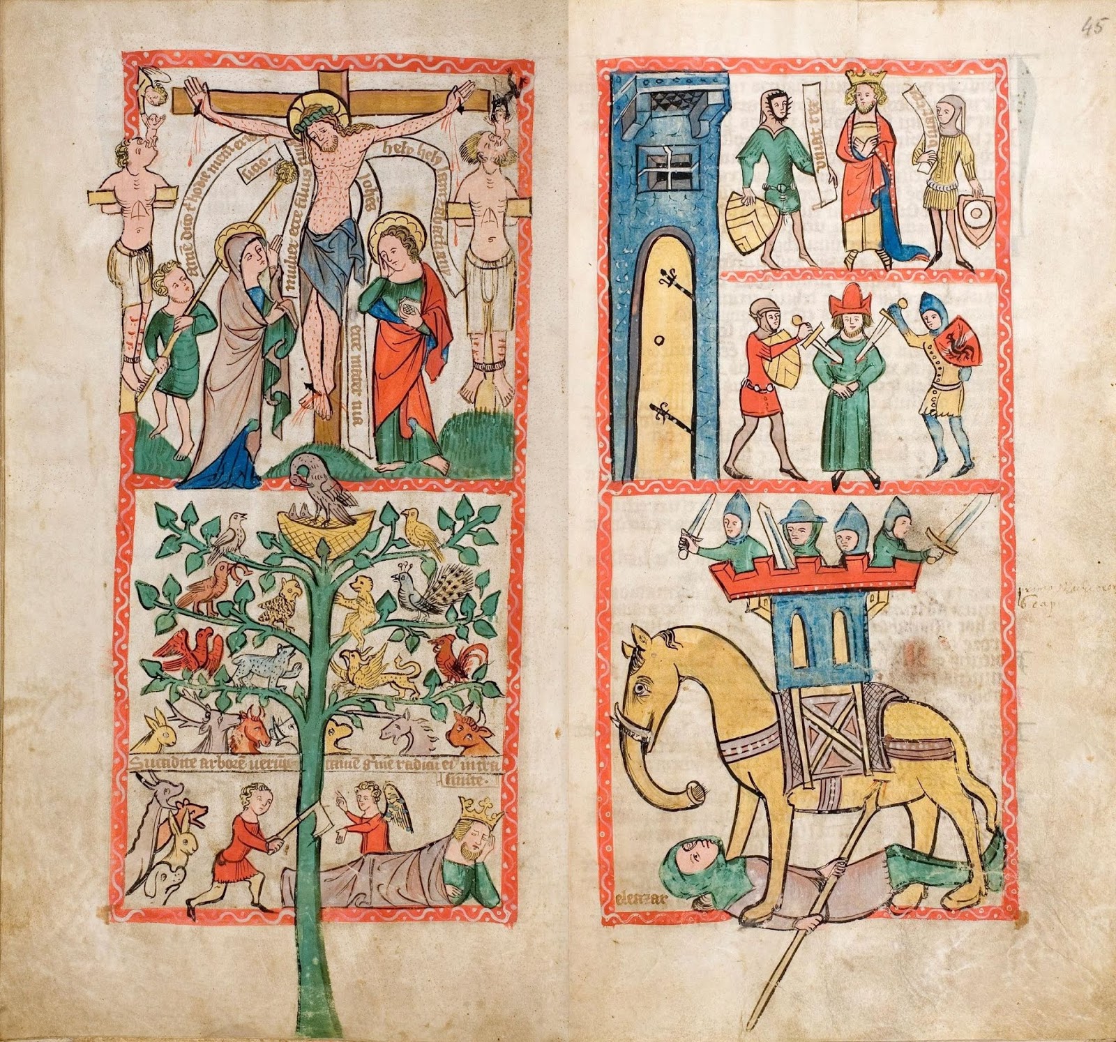 Anonymous Speculum Humanae Salvationis. Hs 2505, folio 51v & 52r (1360)