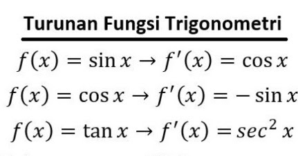 Turunan Fungsi Trigonometri Contoh Soal Dan Pembahasanya Madematika