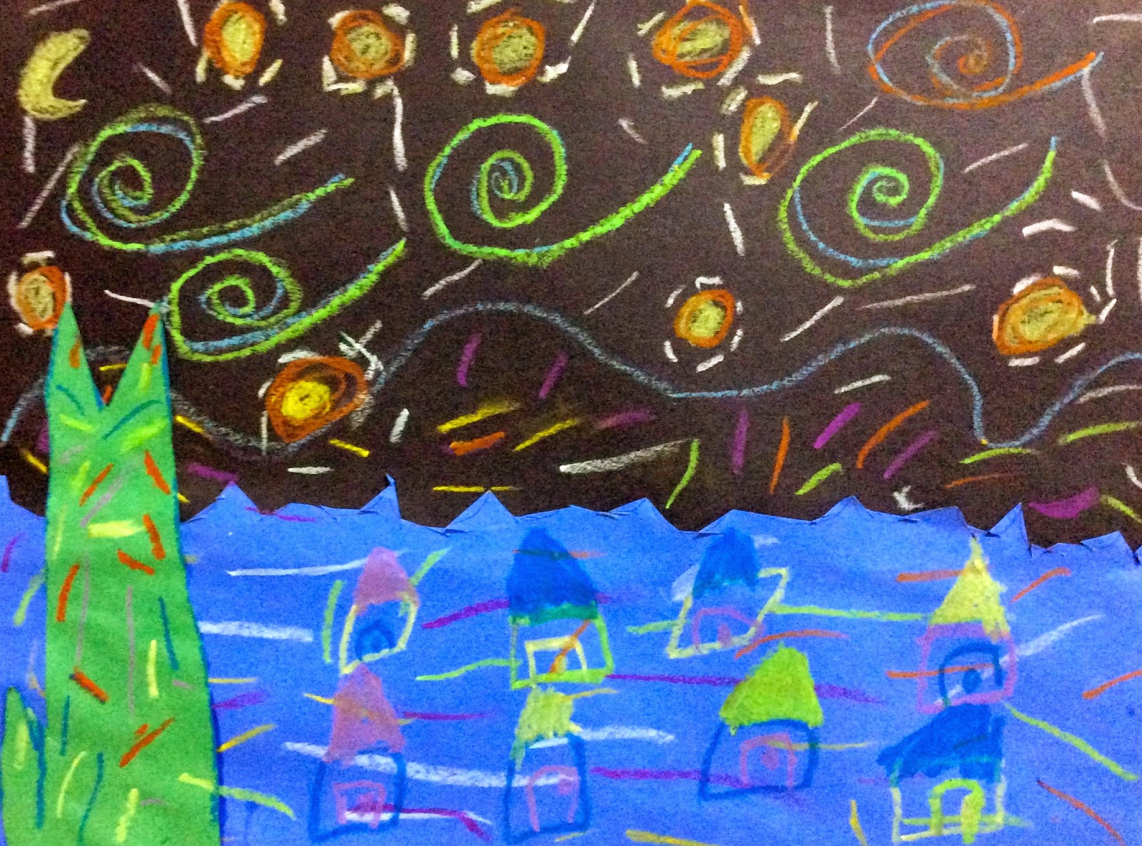 Ms. Curry's Art Room : Kindergarten Van Gogh Landscapes