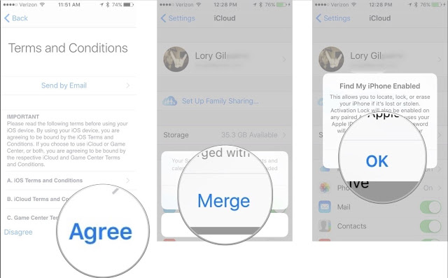 تنفيذ 3 خطوات اثناء انشاء حساب ابل جديد 