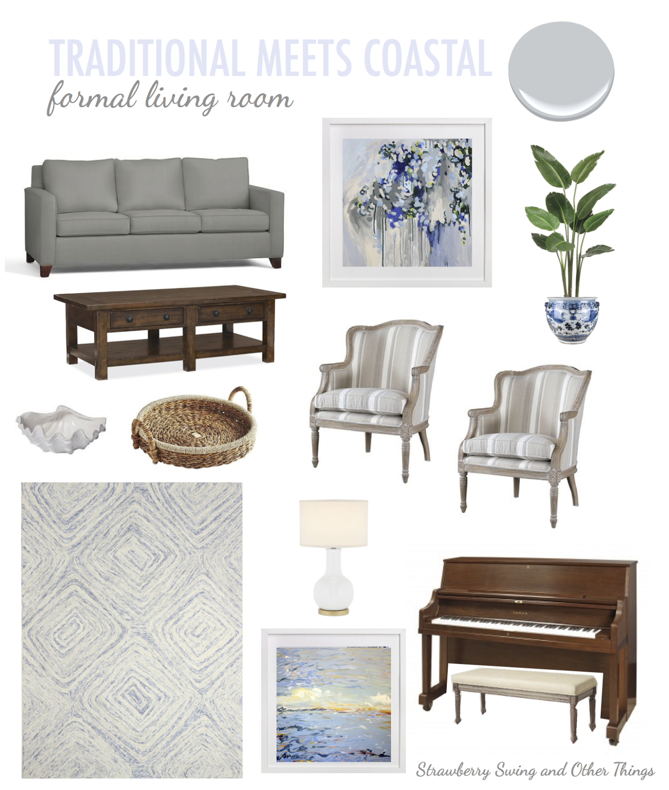 Strawberry Swing And Other Things Traditional Meets Coastal Living Room Traditional Meets Coastal Living Room