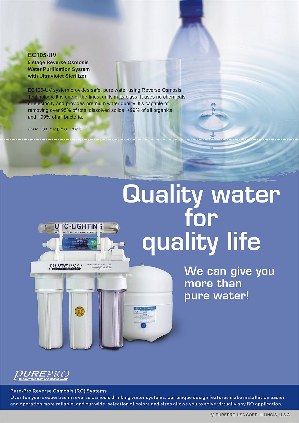 PurePro® EC105-UV Reverse Osmosis Water Filter System
