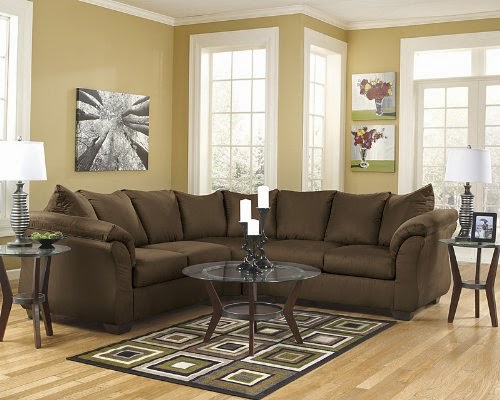 Flash Furniture Darcy Sectional Sofa, Cafe Fabric Flash Furniture Darcy Sectional Sofa, Cafe Fabric