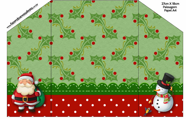 Snowman and Santa: Free Printable Invitations, Cards and Photo Frames. This is an envelope. .