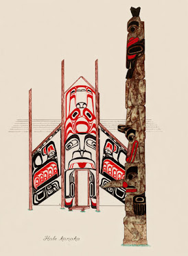 #009 Hale Kanaka- Haida House 22"x28" Print @ $100.00 * NOT TO BE PRINTED AGAIN