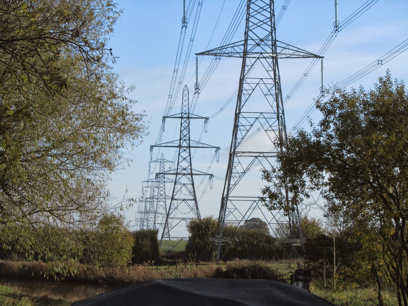 Narrowboat Armadillo Park homes and pylons.
