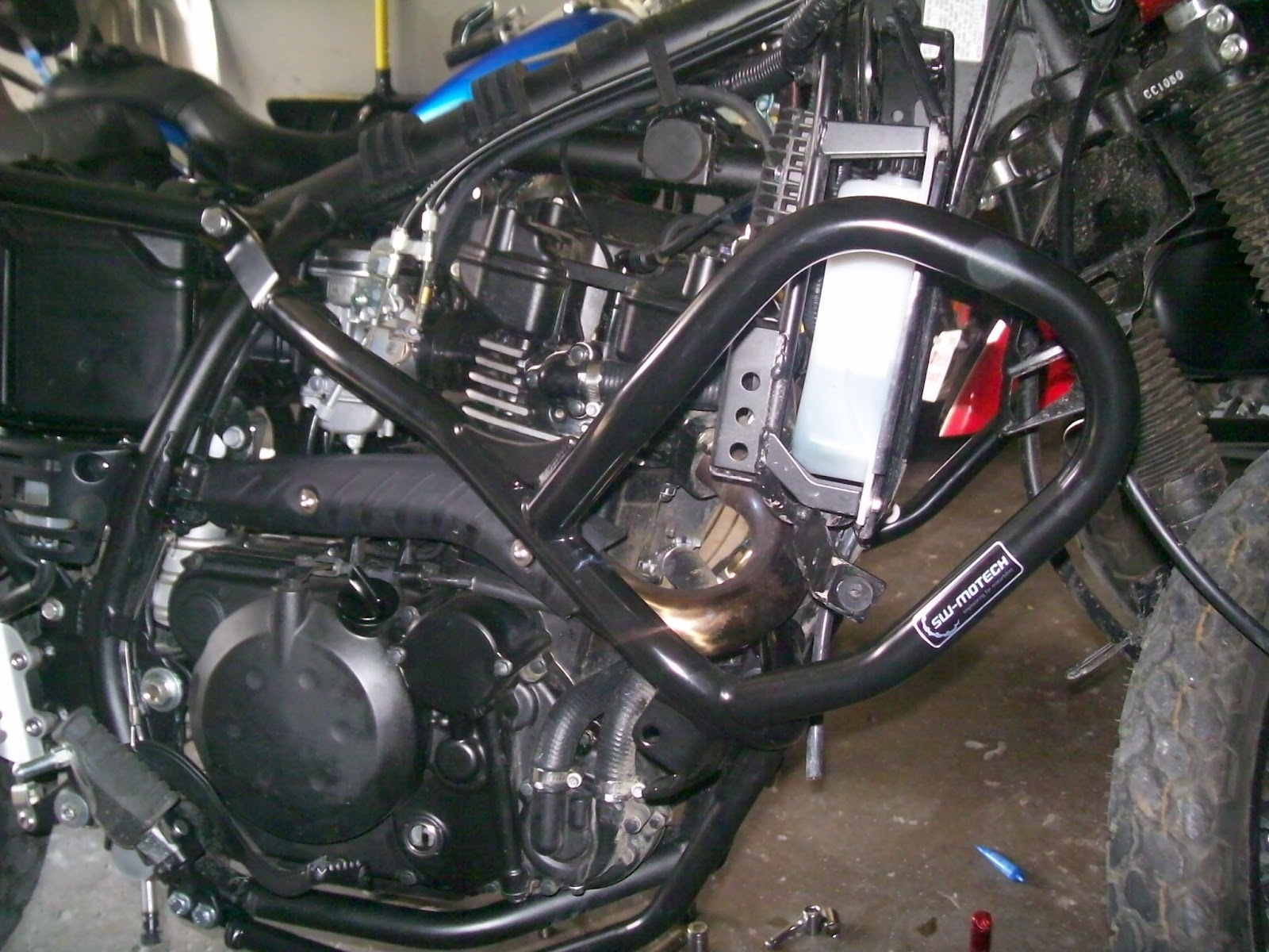 KLR650 Adventures KLR 650 SWMotech Crash Bars Install