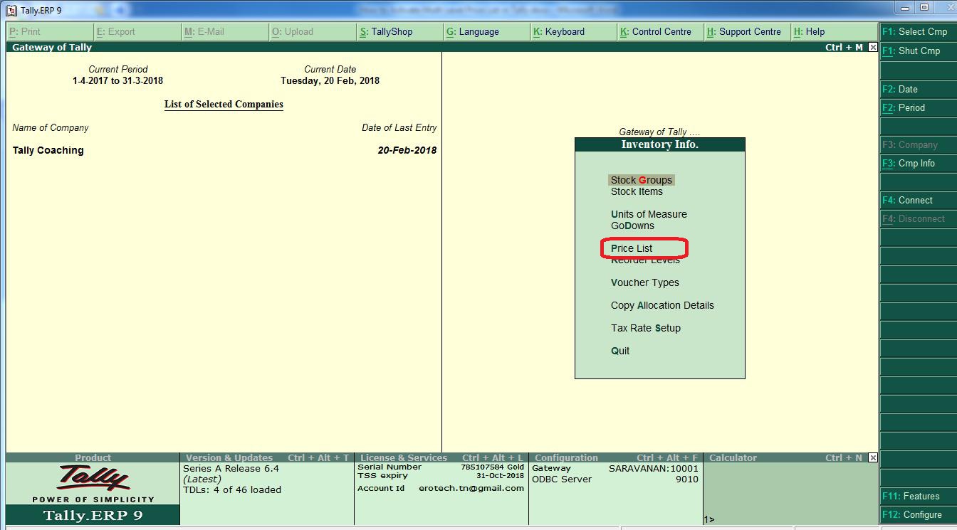 Goodwill Learning World How to Create Multiple Price List In Tally