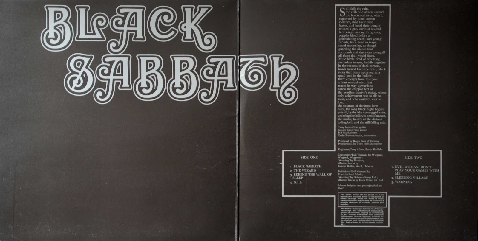ALBUM COVERS GALORE: Black Sabbath - Black Sabbath (1970) – Doom ...
