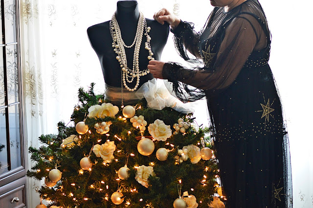 Stylizacja na Święta, Siateczkowa sukienka  H&M
