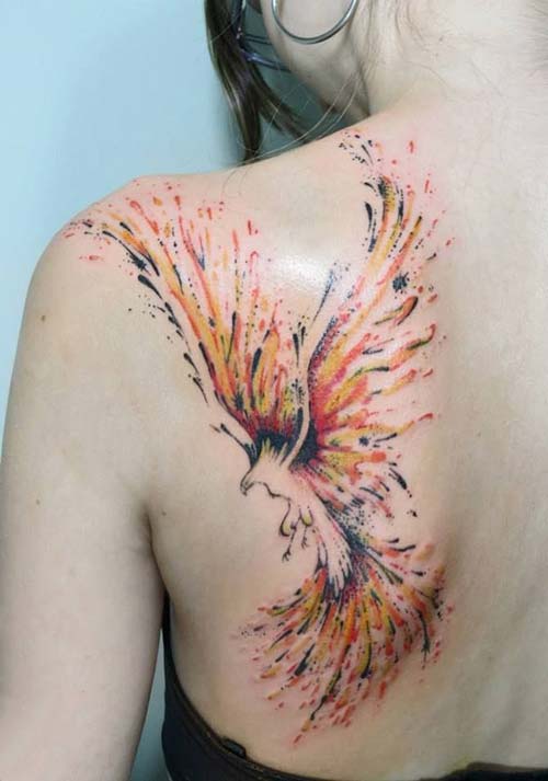 shoulder fire phoenix tattoo turuncu anka kuşu dövmesi shoulder fire phoenix tattoo turuncu anka kuşu dövmesi