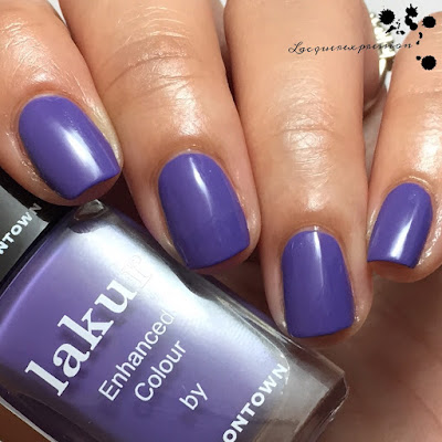 Swatch of purple reign nail polish by Lakur Londontown
