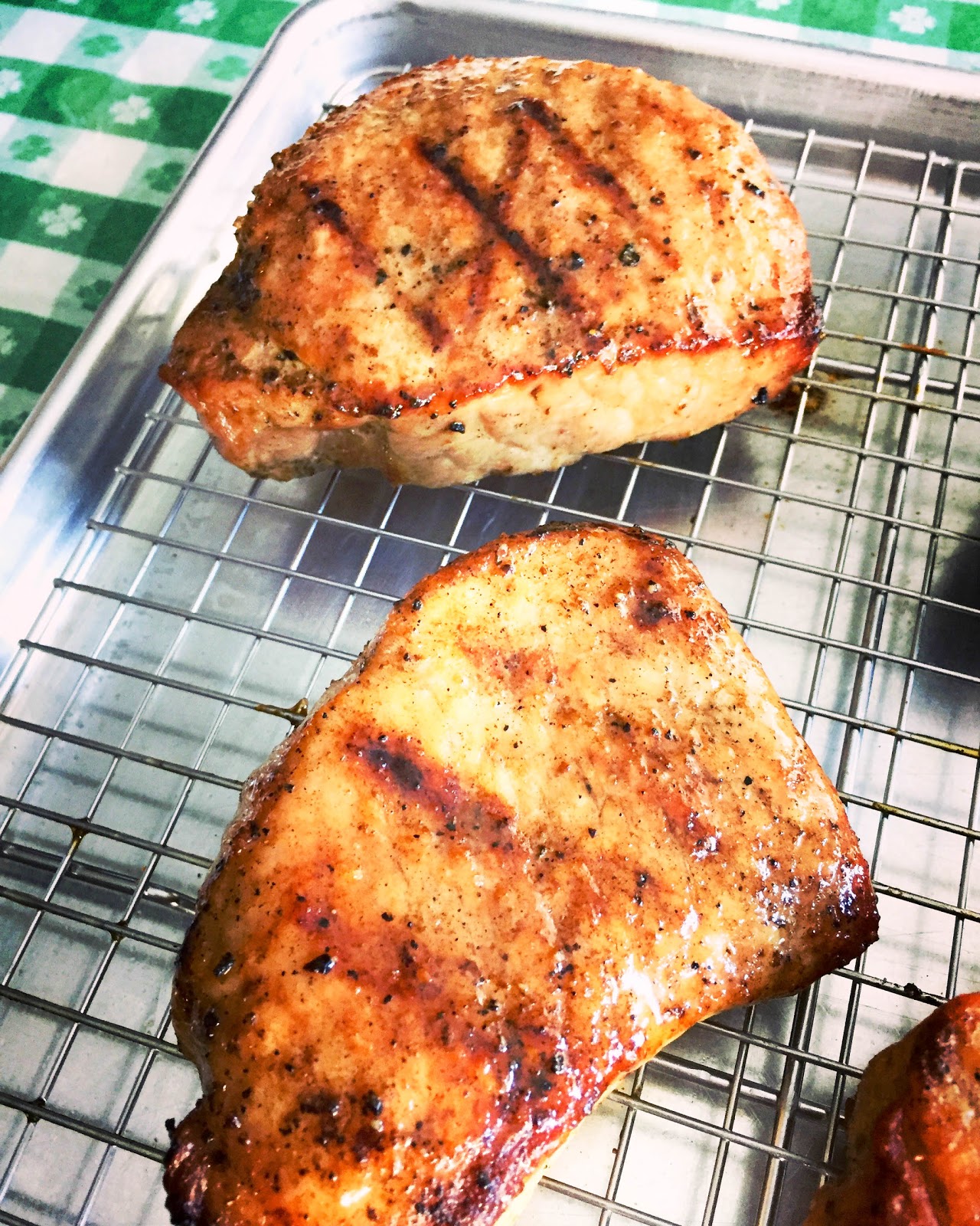 Grilled Apple Cider Glazed Pork Chops