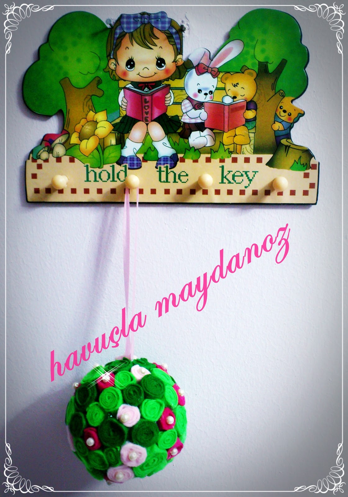 * Havuçla Maydanoz * Top Strafor ile Pembe Güllü Aksesuar