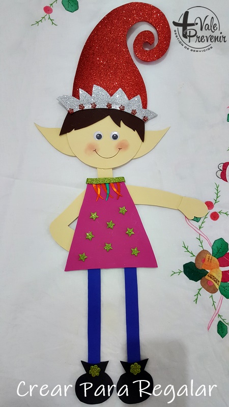 diy elfos goma eva navidad