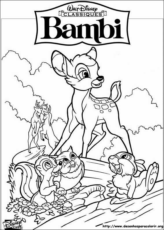 Bambi e seus amigos para colorir