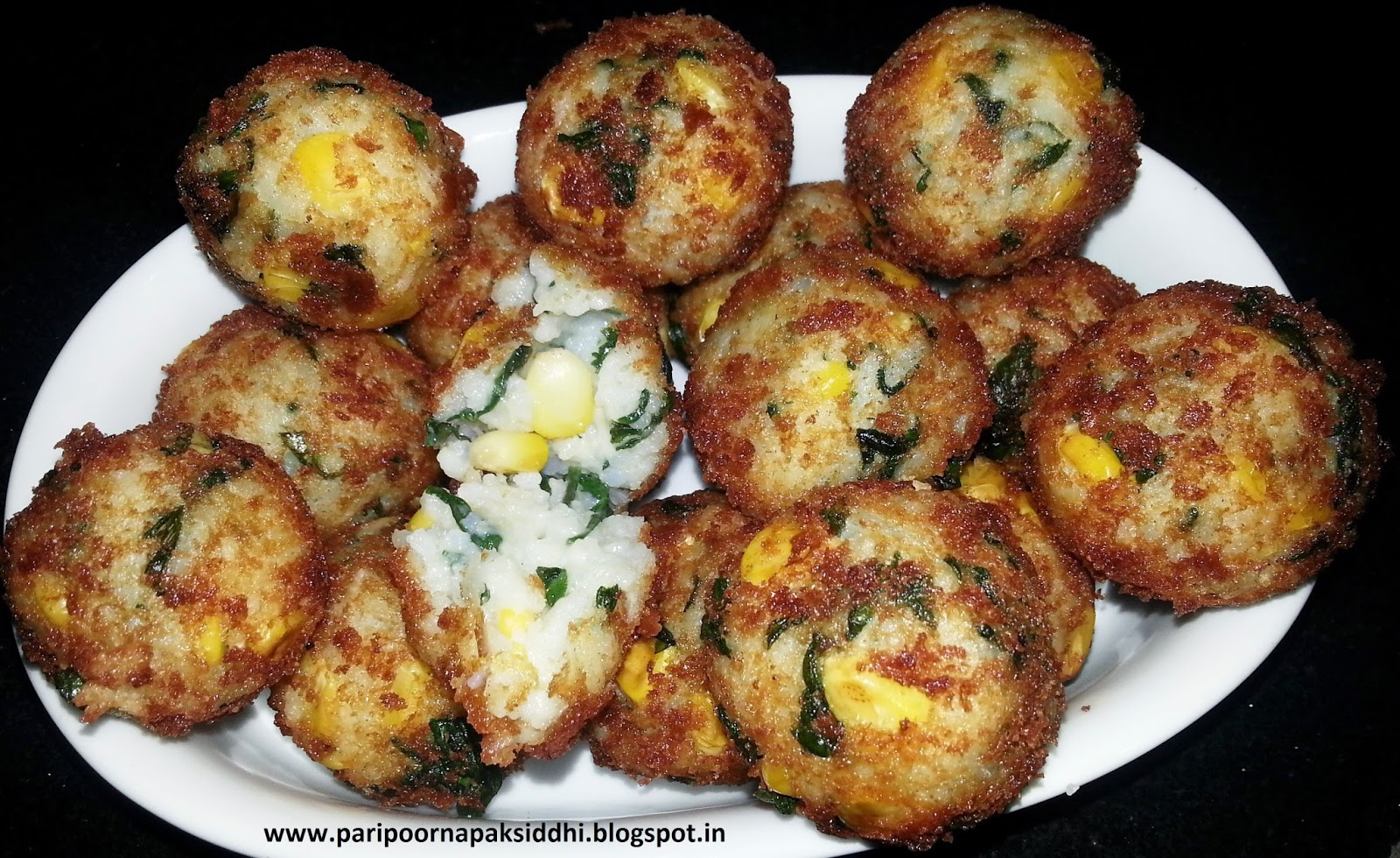 Paripoorna Paksiddhi CORN, SPINACH & RICE BALLS