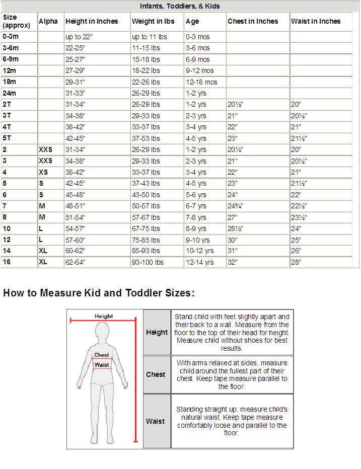 disney size chart - Tart.tscoreks.org