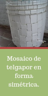 Cómo transformar una lata de pintura con mosaicos Tutorial para hacer mosaicos en latas. Blog de manualidades y artesanías. telgapor. reciclar