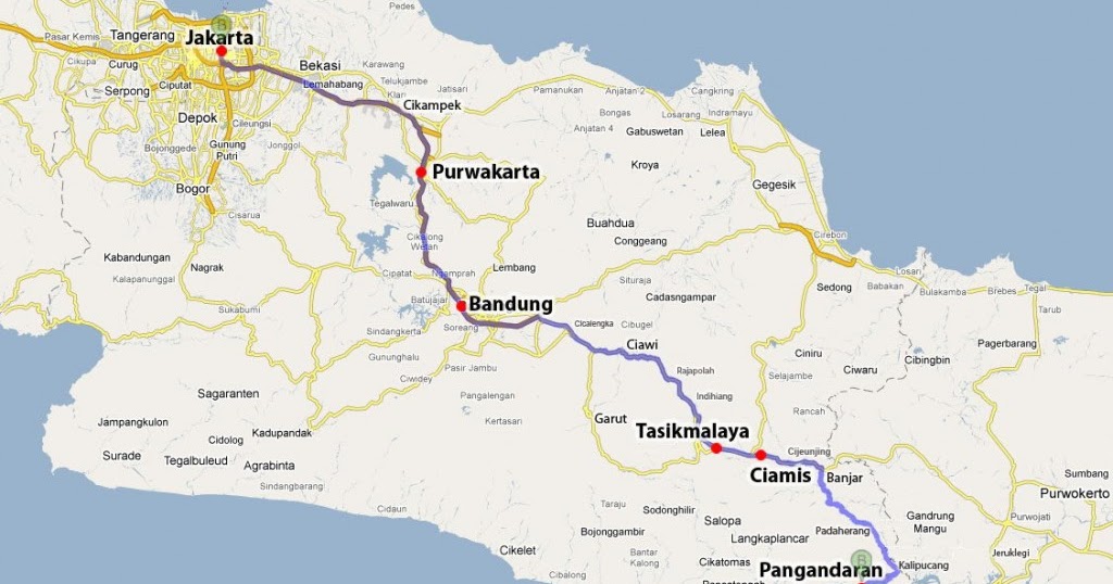 Informasi Rute Jalan Dari Jakarta ke Green Canyon Pangandaran