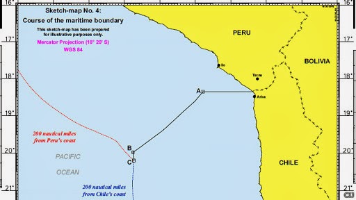 mapa limites maritimos peru chile