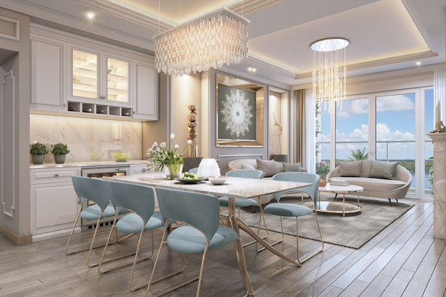 Phòng khách sang trọng Vinhomes skylake Phối cảnh phòng khách sang trọng skylake