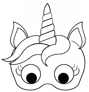 Plantilla de Máscara de Unicornio para Imprimir Gratis.