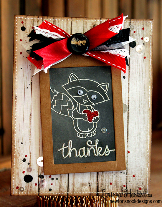 Thanks raccoon card by Larissa Heskett | Stamps by Newton's Nook Designs