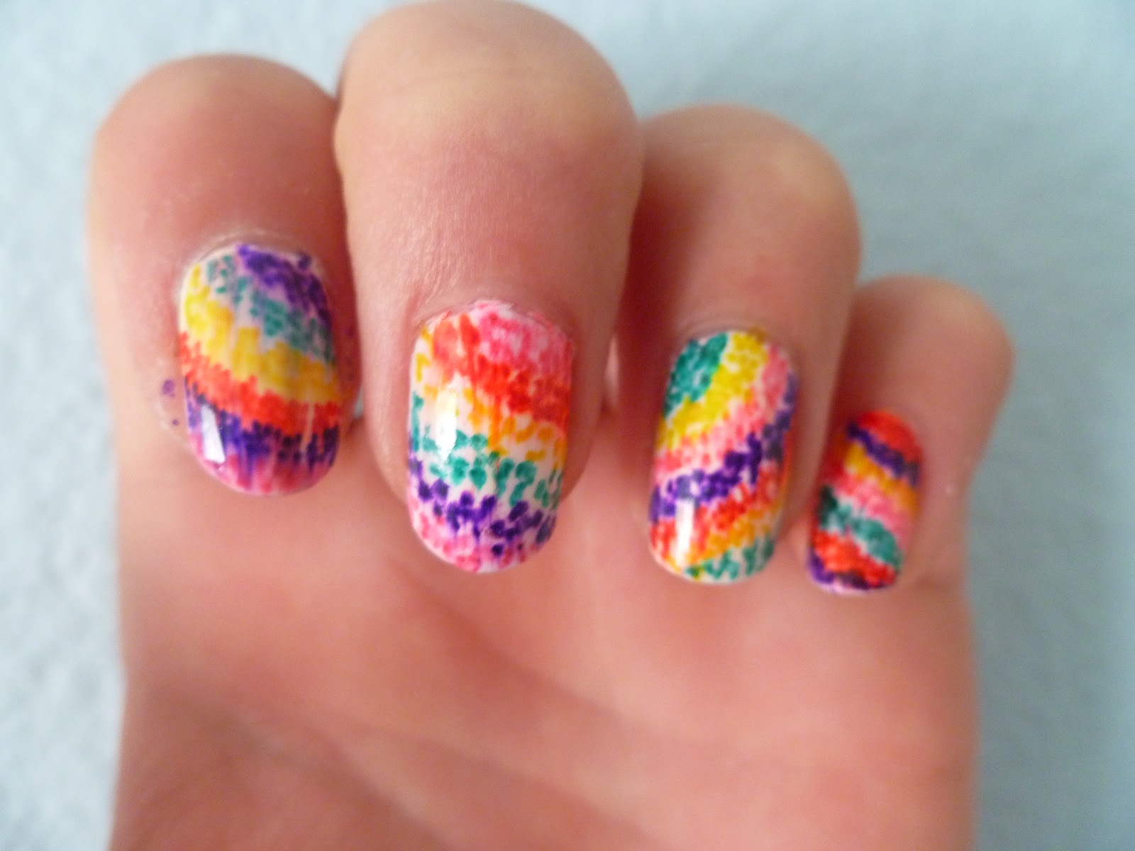 Sharpie Tie Dye Nail Art with Rubbing Alcohol - wide 6
