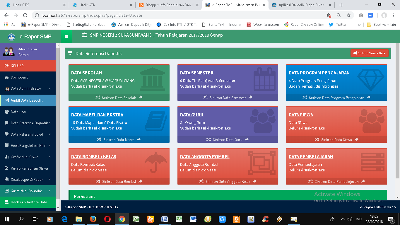 Cara Update ERaport dari Tapel 2017/2018 ke 2018/2019 Cara Update ERaport dari Tapel 2017/2018 ke 2018/2019