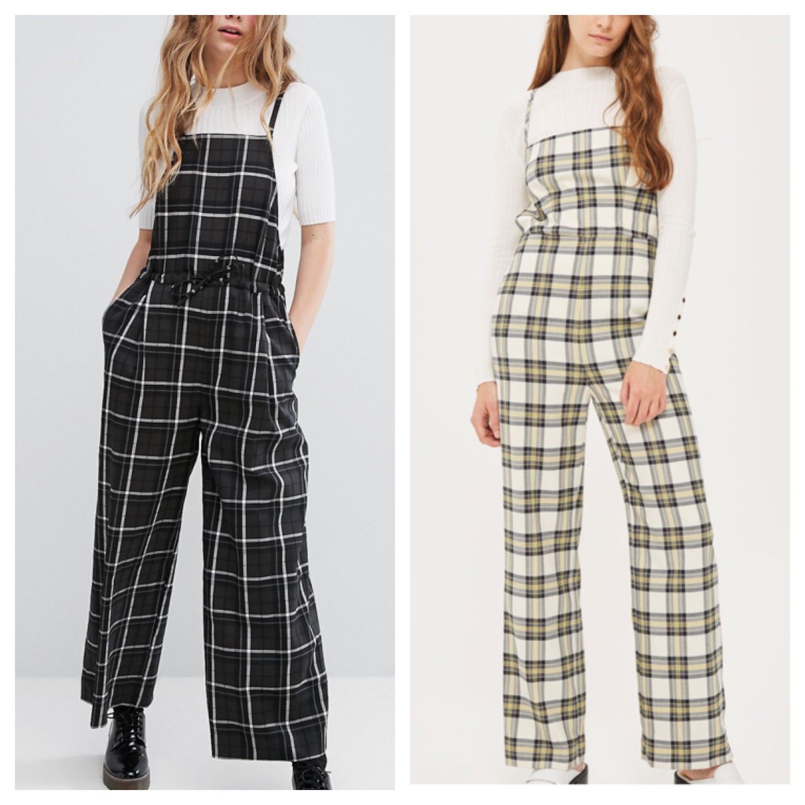 topshop check jumpsuit