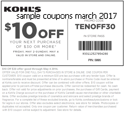 Kohls coupon code march 2019