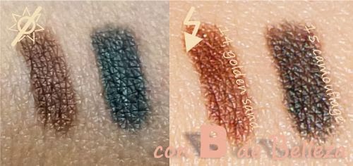 Swatches delineadores Golden sand y Green camouflage