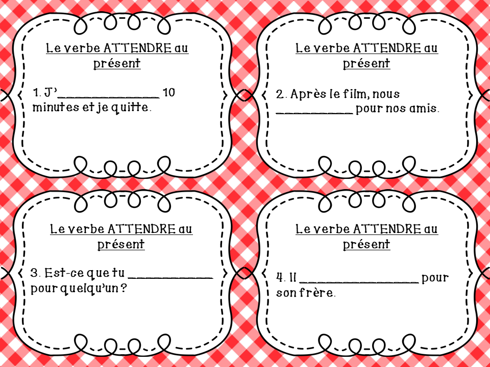 Verbe Attendre Au Présent De L'indicatif La classe de Caro: Le verbe ATTENDRE 3e groupe Présent de l’indicatif