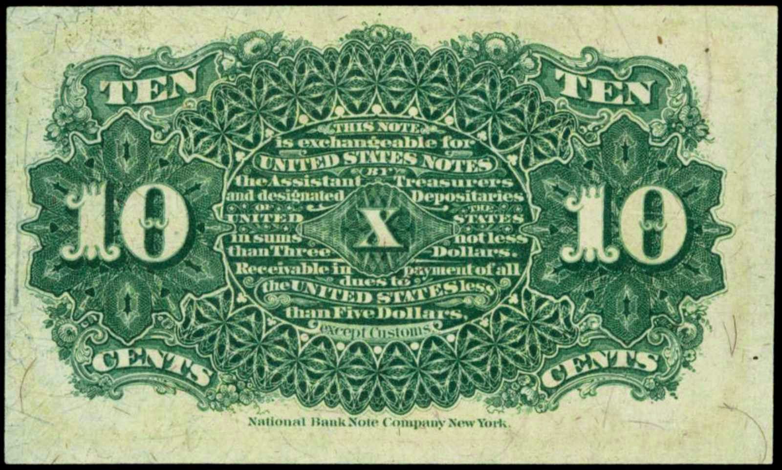 1863 Ten Cents Fractional Currency