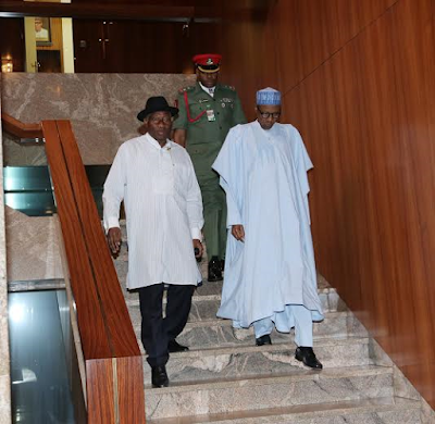 0 Photos: Pres. Buhari recieves former President Goodluck Jonathan in Aso Rock