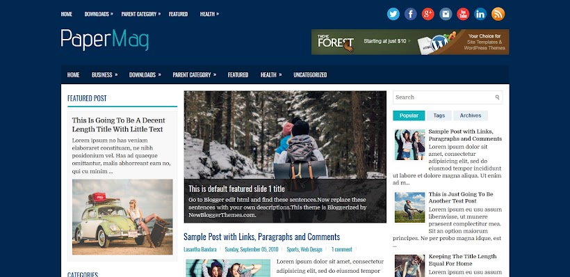 PaperMag Free Blogger Template