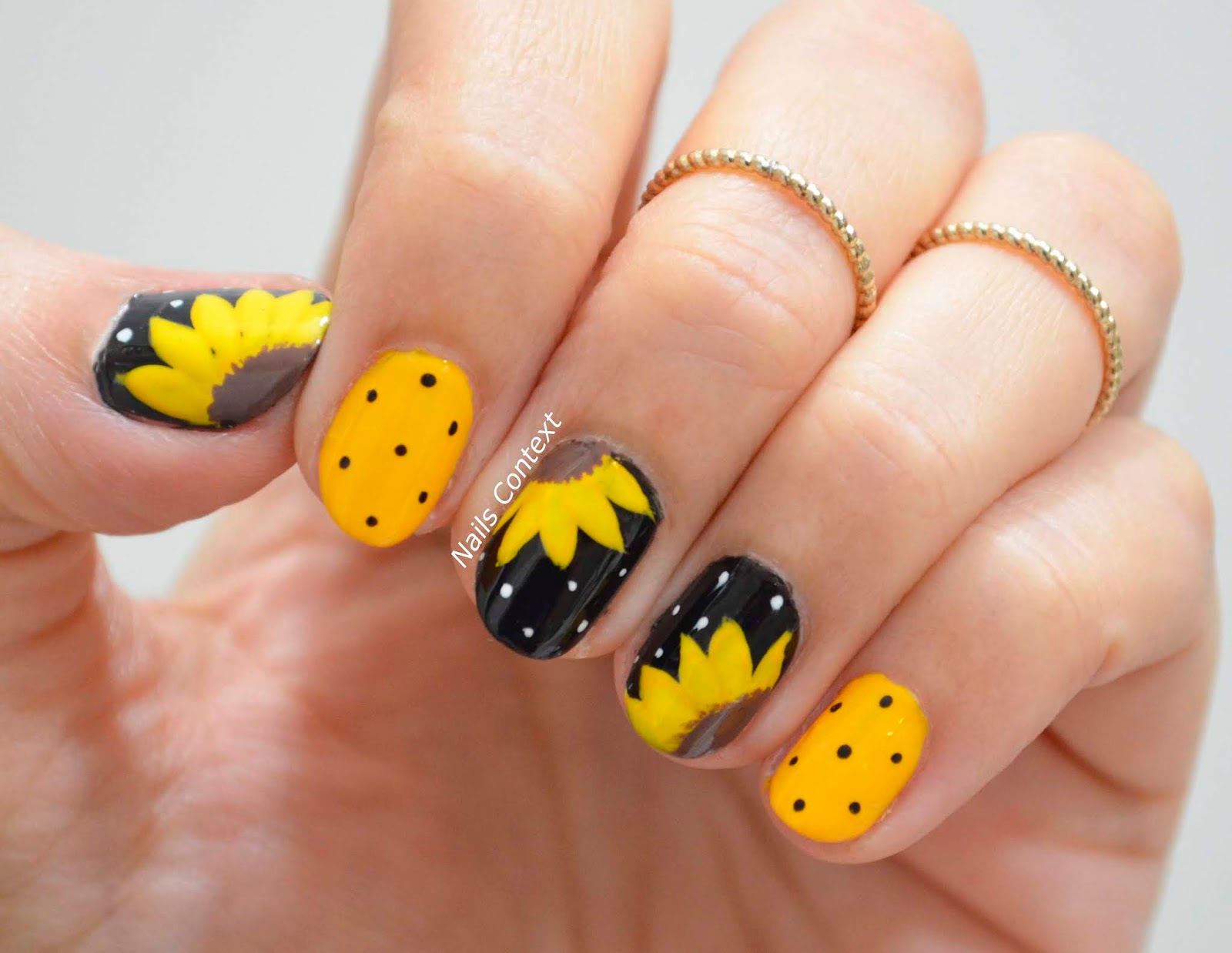 4. Sunflower Nail Art Step by Step - wide 3