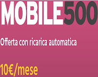 Tariffa Mobile500 di Fastweb, l'offerta in autoricarica per cellulari Fastweb Mobile500, tariffa con autoricarica: costi e condizioni