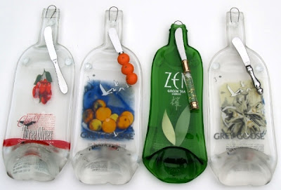 Arte con botella de vidrio reciclada