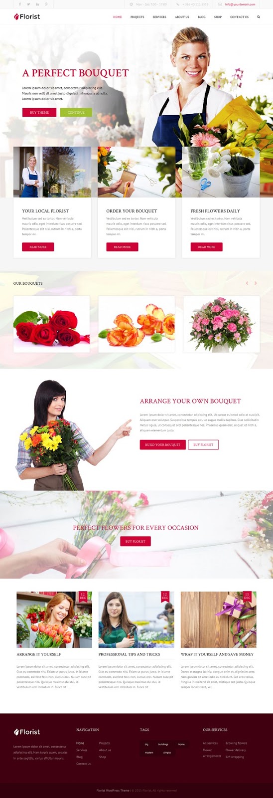 Florist WP Florist & Flower Shop Website Theme 