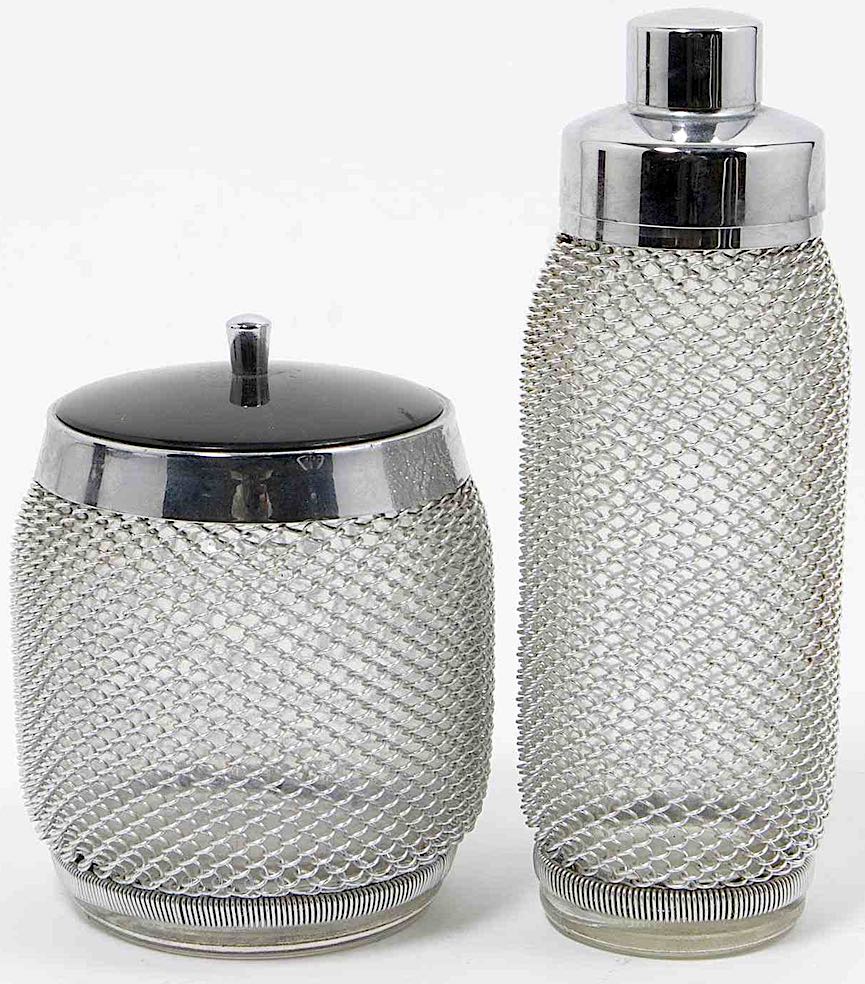 ice holder & a shaker 1930s? photograph of an ice holder & a shaker, 1930s?